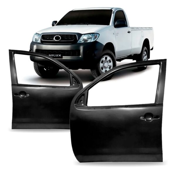 Par Porta Dianteira Hilux 05 A 15 Pick-up Sw4 Cabine Simples Dianteira Preto