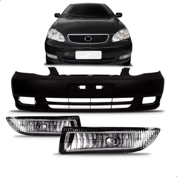 Kit Frente Parachoque Corolla 2003 2004 2005 1a Linha Preto