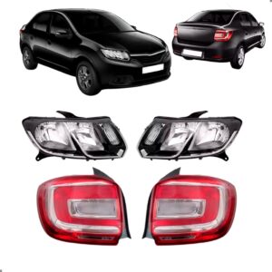 Kit Farois E Lanternas Para Logan 2014 2015 16 2017 18 2019 Ambos Lados