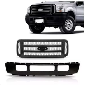 Kit Parachoque F250 2006 A 2012 Dianterio Preto Com Grade Preto