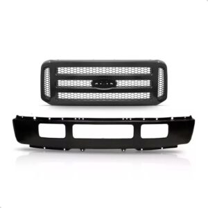 Kit Parachoque F250 2006 A 2012 Dianterio Preto Com Grade Preto