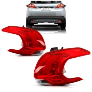 Par Lanterna Traseira Para Peugeot 2008 - 2015 A 2008 C/led Vermelho