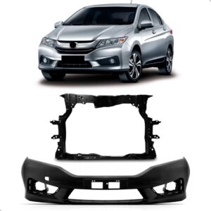 Kit Parachoque C/ Painel Mini Frente Honda City 2014 A 2018 Preto