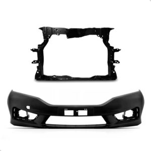 Kit Parachoque C/ Painel Mini Frente Honda City 2014 A 2018 Preto