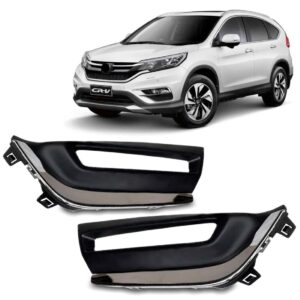 Par Moldura Milha Crv 2018 2019 Com Friso Cromado Preto