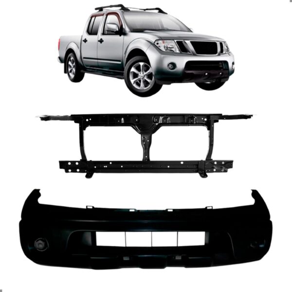 Kit Frente Frontier 2008 A 2016 Parachoque E Painel Frontal Para Pintar