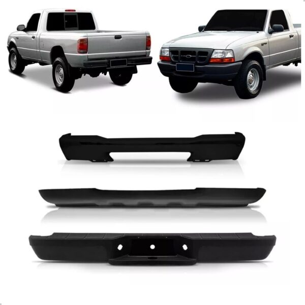 Kit Parachoque Ranger 98 A 03 Dianterio Traseiro E Spoiler Preto