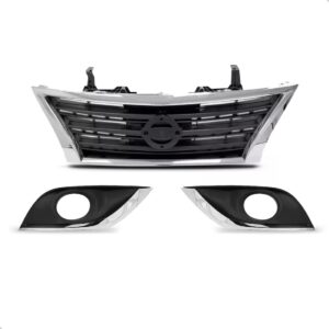 Tela Frontal Versa 2015 16 17 18 2019 Cromada Com Molduras Plástico