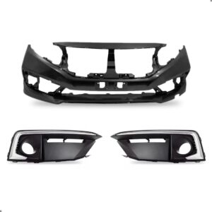 Kit Envolvente Civic 2020 A 2022 Dianteiro Com Grades Milha Preto