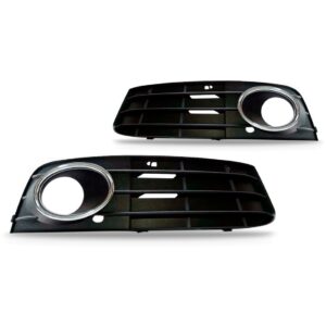 Par Moldura Milha Auxiliar Audi A4 07 08 09 10 2011 Com Furo Preto