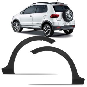 Par Moldura Vão De Roda Traseiro Crossfox 2015 A 2021 Preto