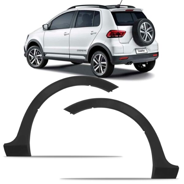 Par Moldura Vão De Roda Traseiro Crossfox 2015 A 2021 Preto