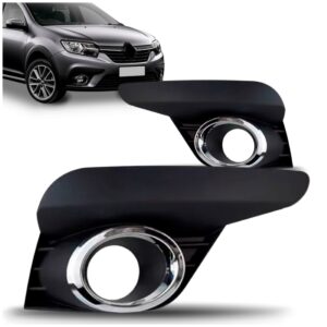 Par Moldura Farol De Milha Cromado Sandero 2020 2021 2022 Preto Ambos Os Lados