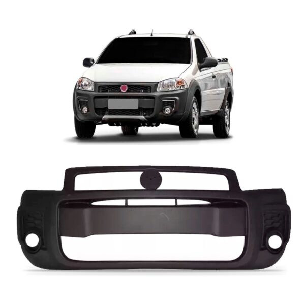 Parachoque Dianteiro Strada Working 2015 A 2017 C/furo Novo Preto