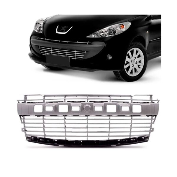 Grade Central Pchoque Para Peugeot 207 2008 A 2011 1a Linha Cinza