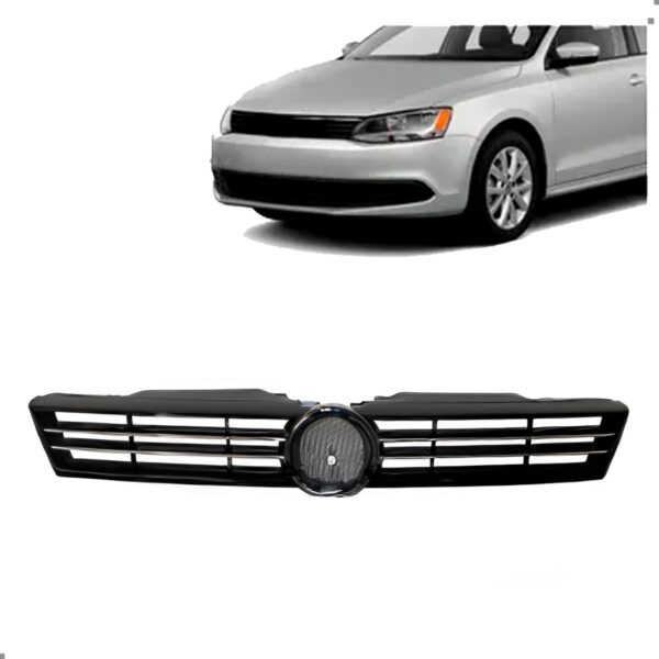 Tela Radiador Jetta 2011 12 13 2014 Com Friso Cromado Preto Brilhante
