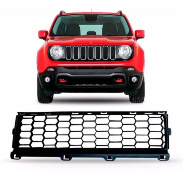 Grade Central Parachoque Jeep Renegade 2016 17 2018 1a Linha Preto