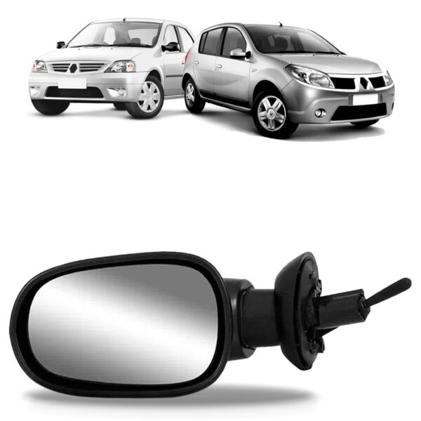 Retrovisor Logan Sandero 2007 2008 2009 2010 Com Controle Lado Esquerdo