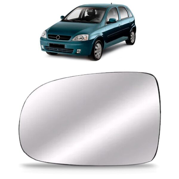 Lente Espelho Retrovisor Corsa 2003 A 2011 Prata Le 1a Linha Esquerdo