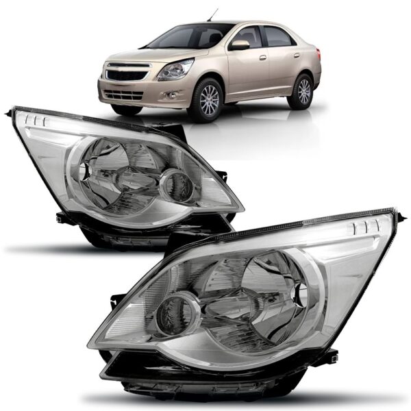 Farol Cobalt 2013 2014 2016 Manual Cromado 1ª Linha - Esquerdo/motorista