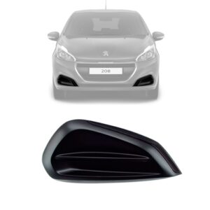 Moldura Aplique Milha Para Peugeot 208 S/ Furo 2017 Até 2020 Lado Direito