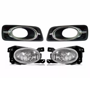 Kit Farol Milha Neblina City 2012 2013 2014 Com Aro Cromado Cristal