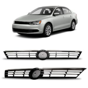 Grade Radiador Jetta 2011 A 2014 Preta S/friso 1a Linha
