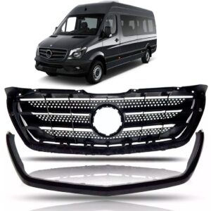 Tela Frontal Radiador Sprinter 2017 A 2018 Com Moldura Preto Preto