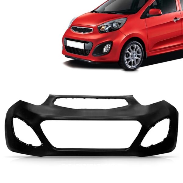 Parachoque Dianteiro Picanto 2012 A 2015 Preto Com Spoiler Preto
