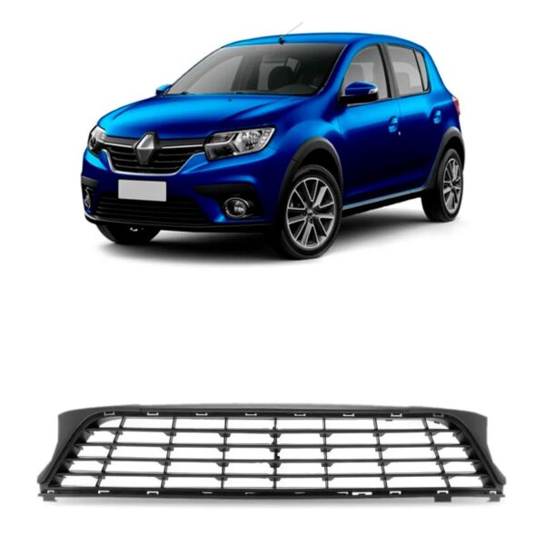 Grade Central Parachoque Sandero 2020 21 22 A 2024 1a Linha Preto