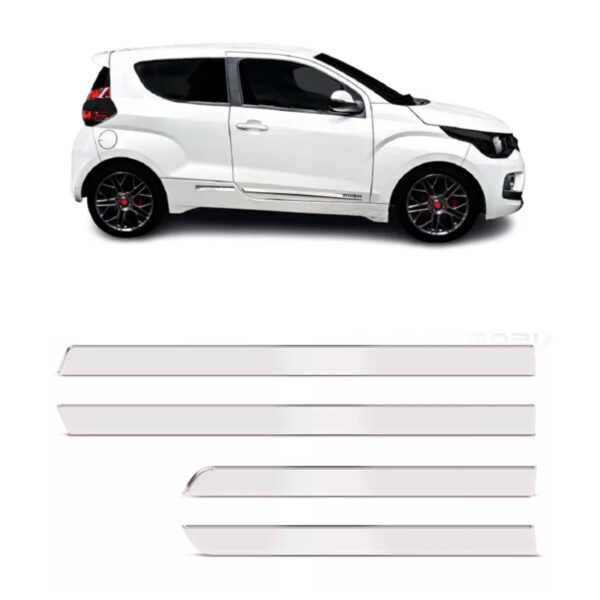 Jogo Friso Lateral Para Fiat mob 2p Fino Cromado