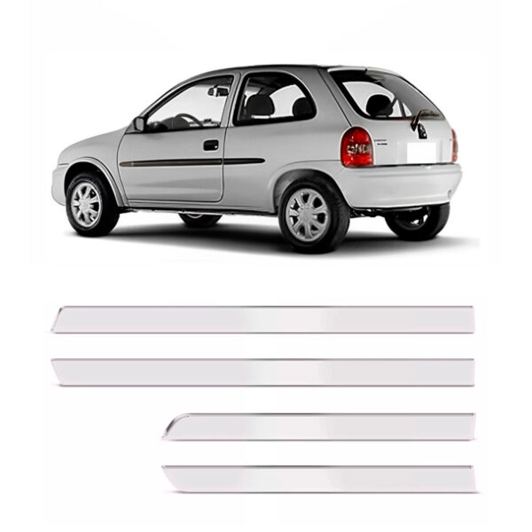 Jogo Friso Lateral Para gm-corsa 2p Fino Cromado