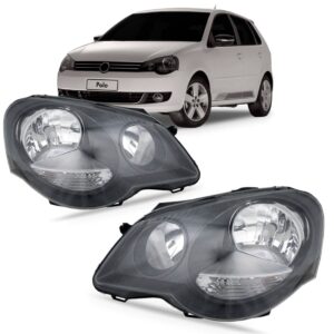 Par Farol Golf 1999 A 2006 Mascara Negra S/auxiliar Direito E Esquerdo