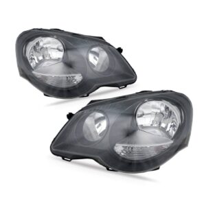 Par Farol Golf 1999 A 2006 Mascara Negra S/auxiliar Direito E Esquerdo