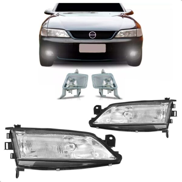 Kit Farol Vectra 1996 1997 1998 1999 Com Pisca Cristal Ambos Lados