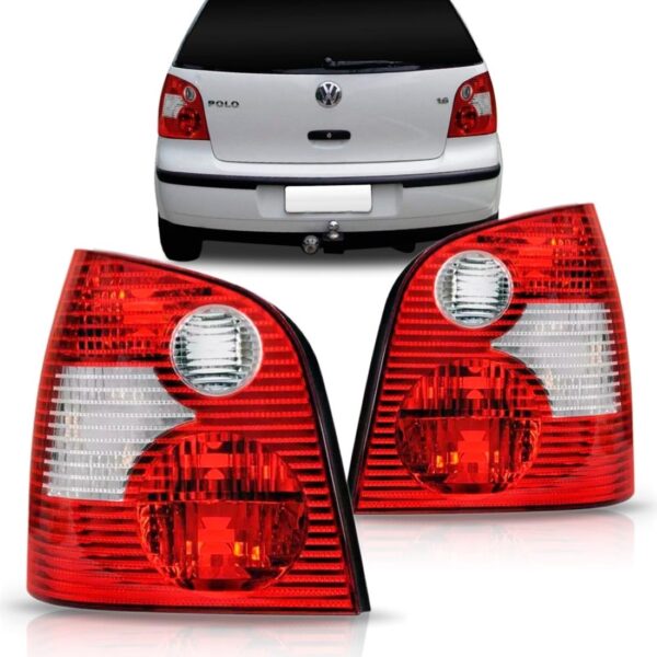Par Lanterna Traseira Polo Hatch 2003 2004 2005 06 Bicolor Esquerdo E Direito
