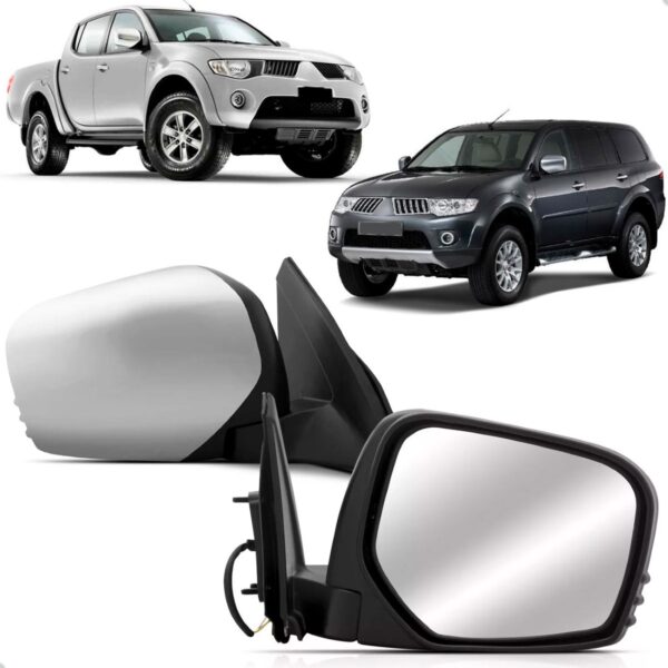 Par Retrovisor L200 Triton E Pajero Dakar 2008 A 2011 Eletr.