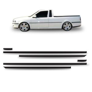 Friso Lateral Saveiro G3 2000 2001 2002 2003 A 2004 - Kit 6 Preto
