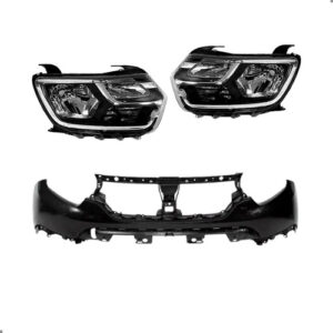 Kit Frente Parachoque Par Farol Led Para Duster 2021 A 2026 Para Pintar