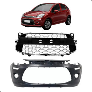 Kit Parachoque Com Grade Para Citroen C3 2013 2014 A 2020 Para Pintar