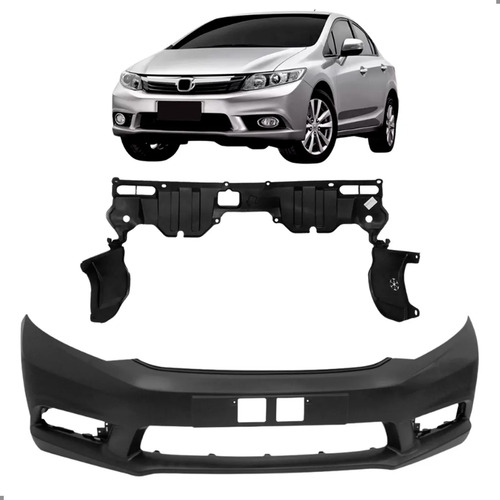 Kit Parachoque E Defletor Para Civic 2012 2013 2014 15 2016 Para Pintar