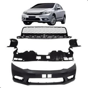 Kit Parachoque Para Civic 2012 A 2016 Com Grade E Defletor Para Pintar