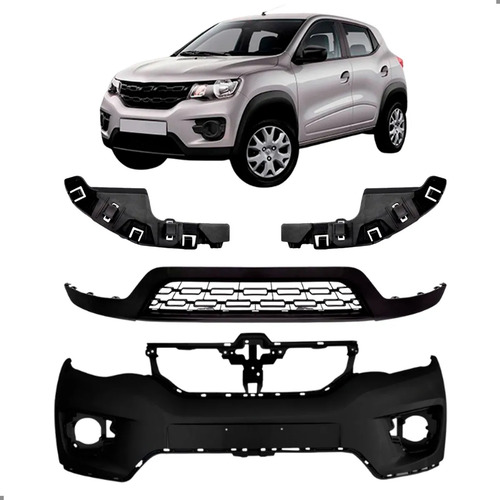 Parachoque Dianteiro Kwid 2017 A 2022 Par Guias E Spoiler Para Pintar