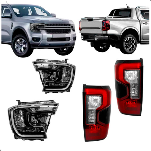 Kit Farois E Lanternas Para Ford Ranger 2024 A 2026 Full Led Ambos Lados