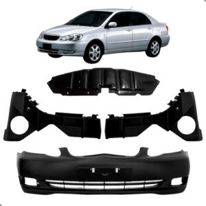 Kit Parachoque Corolla 2005 A 2008 Refletor Com Par Guias Para Pintar