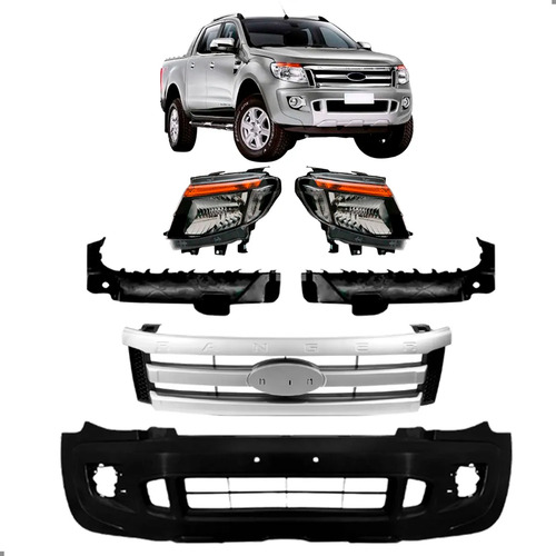 Kit Parachoque Dianteiro Ranger 2013 2014 2015 2016 Para Pintar