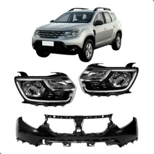 Kit Frente Parachoque Par Farol Led Para Duster 2021 A 2026 Para Pintar
