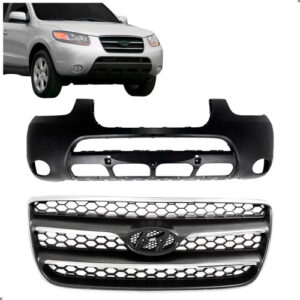Kit Parachoque Para Santa Fé 2006 A 2010 Com Grade Para Pintar
