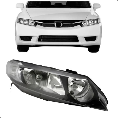 Farol Para Civic 2007 2008 2009 2010 2011 Esquerdo/motorista