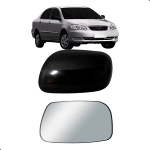 Kit Capa E Lente Retrovisor Para Corolla 2003 A 2008 Direita Direito / Passageiro